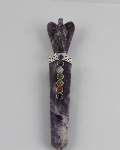 Jet Lepidolite Angel Chakra Wand Stick Approx. 5-5.5 inch Energized Charged Cleansed Programmed Pure Genuine Stick