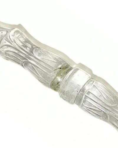 Jet Angel Hand Carved Quartz Crystal Healing Wand 5.5" Rare Stick Chakra Balancing Energy Reiki Meditation Massage Pagan
