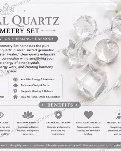 Crystal Quartz 7 Geometry Set | promote clarity, positivity, energy balance, and spiritual harmony