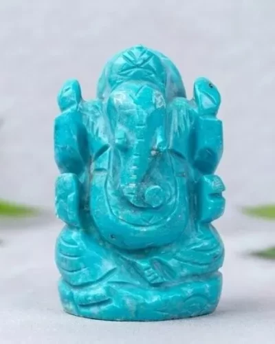 Turquoise Ganeshji Idol (2 inch)