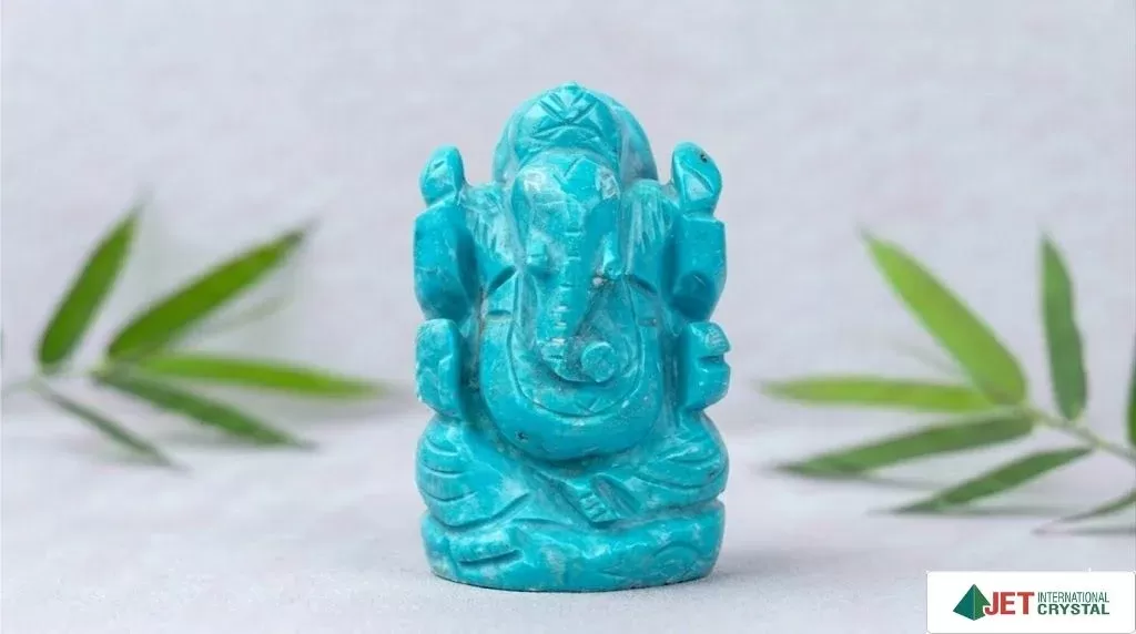 Turquoise Ganeshji Idol (2 inch)