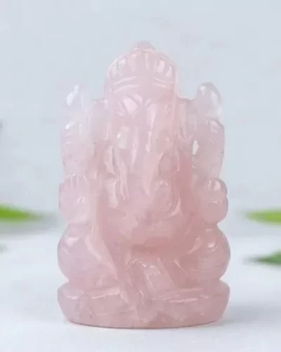 Rose Quartz Ganeshji Idol (2 inch)