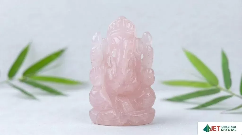 Rose Quartz Ganeshji Idol (2 inch)