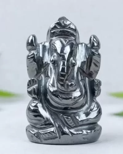 Hematite Ganeshji Idol(2 inch)