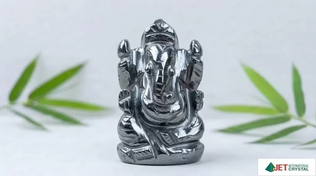 Hematite Ganeshji Idol(2 inch)