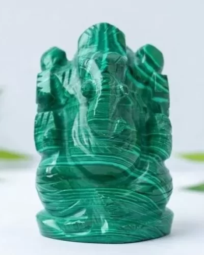 Malachite Ganeshji Idol(2 inch)
