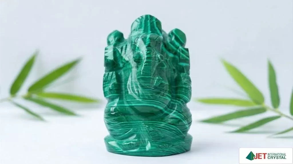Malachite Ganeshji Idol(2 inch)
