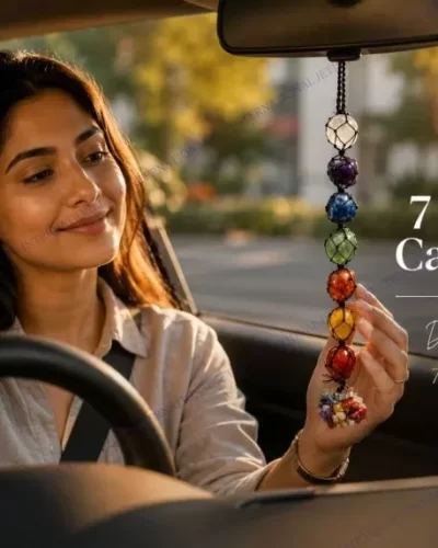 7 Chakra Tumbled Stones Car Hanger Natural Gemstone For protect & Elevate Your Journey