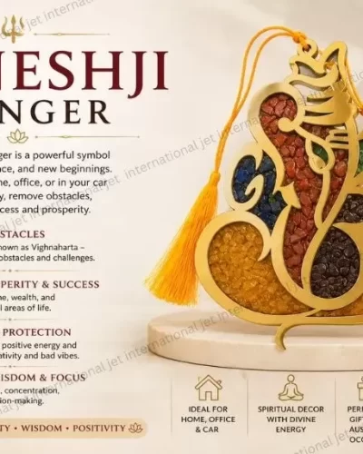 Ganeshji Hanger with Natural Crystal chips For Wisdom, Abundance & New Beginnings