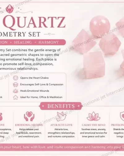 Rose Quartz 7 Geometry Set | promote love, harmony, emotional balance, and positive energy