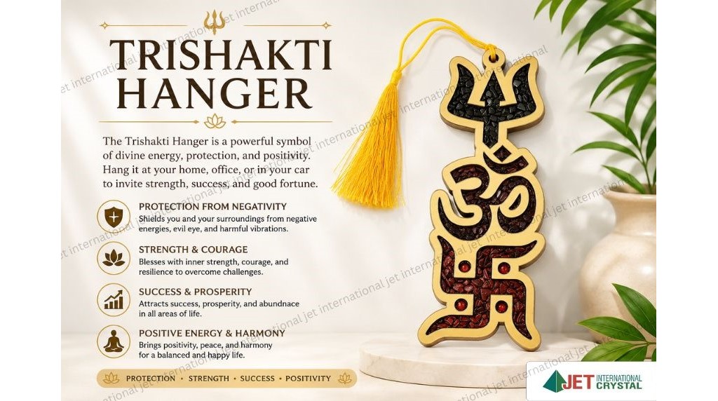 TRISHAKTI YANTRA WITH NATURAL CRYSTAL CHIPS (Power of Protection, Harmony And Abundance)