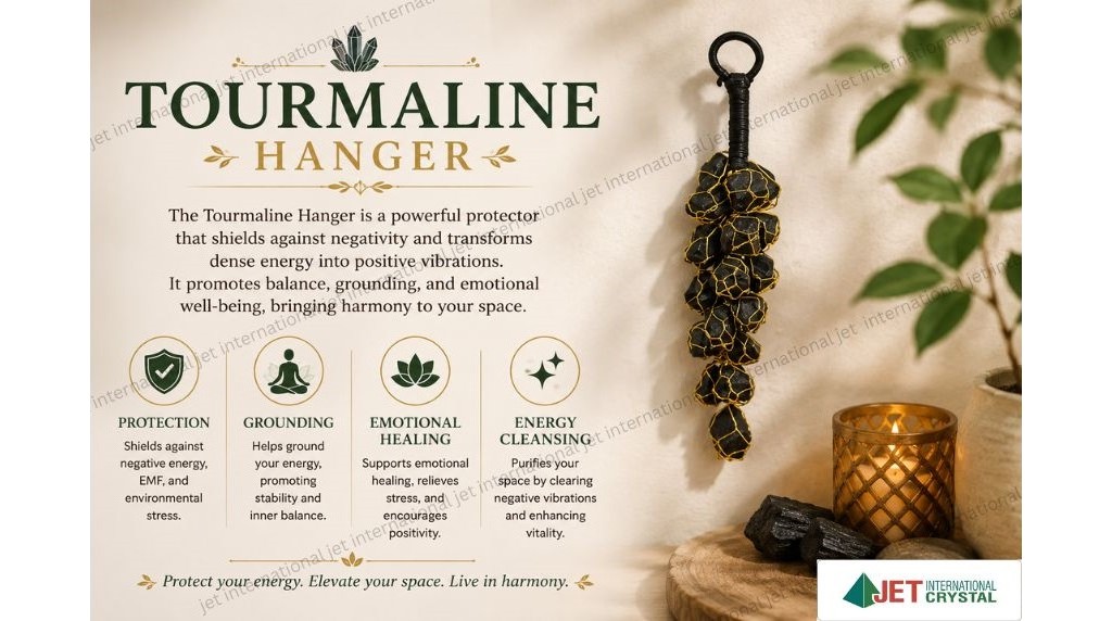 Tourmaline Rough Door Hanger – Cleansing & Protection Crystal Hanging Decor for Home