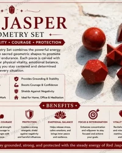 Red Jasper 7 Geometry Set | promote grounding, strength, stability, and positive energy