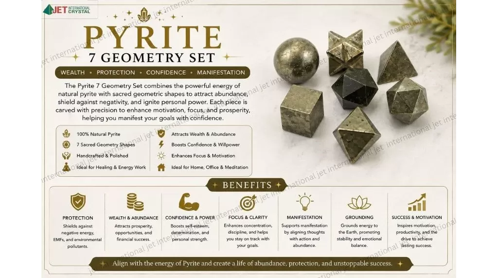 Pyrite 7 Geometry Set | promote prosperity, confidence, positivity, and energy balance