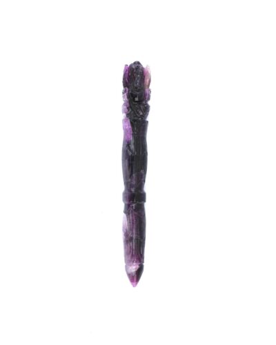 Jet Handmade Purple Fluorite Ganeshji Wand - Natural Fluorite Crystal Ganesh Carving Wand (Approx 4.5 Inch) Polished Purple Gemstone for Decoration, Collection & Gift