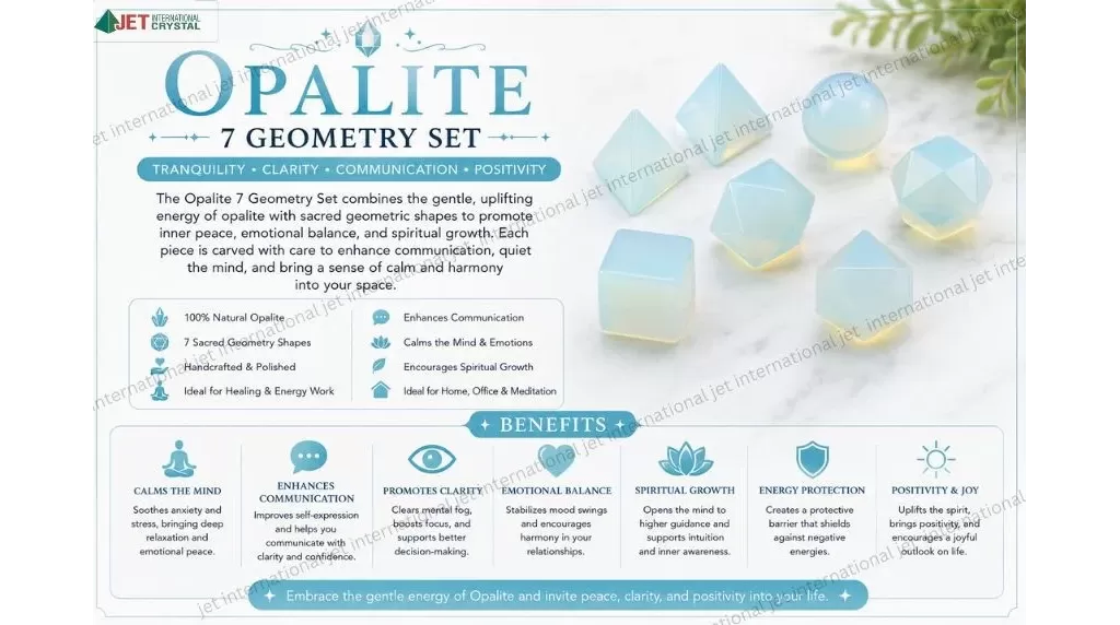 Opalite 7 Geometry Set |  promote peace, positivity, emotional balance, and spiritual awareness