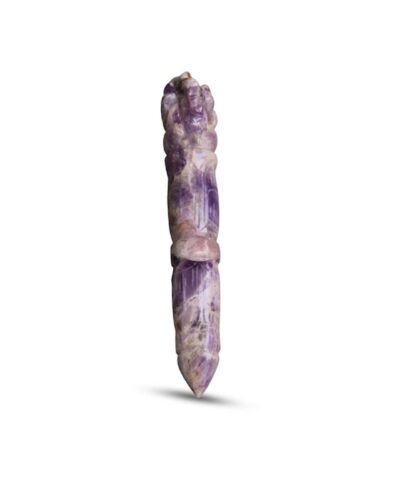 Jet Handmade Amethyst Ganeshji Wand - Natural Amethyst Crystal Ganesh Carving Wand (Approx 4.5 Inch) Polished Purple Gemstone for Decoration, Collection & Gift