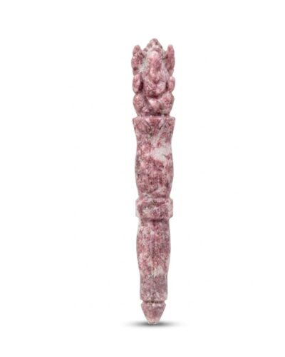Jet Handmade Lepidolite Ganeshji Wand - Natural Lepidolite Crystal Ganesh Carving Wand (Approx 4.5 Inch) Polished Purple Gemstone for Decoration, Collection & Gift