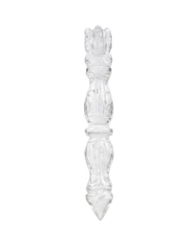 Jet Handmade Clear Quartz Ganeshji Wand - Natural Crystal Quartz Ganesh Carving Wand (Approx 4.5 Inch) Polished Transparent Gemstone for Decoration, Collection & Gift