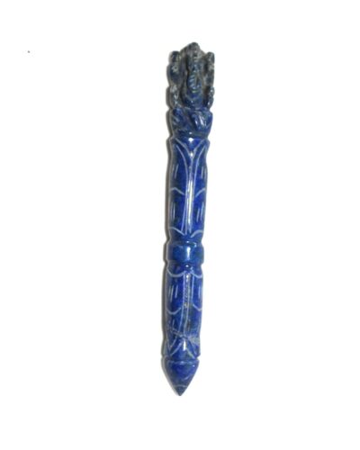 Jet Handmade Lapis Lazuli Ganeshji Wand - Natural Lapis Lazuli Crystal Ganesh Carving Wand (Approx 4.5 Inch) Polished Blue Gemstone for Decoration, Collection & Gift