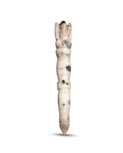 Jet Handmade Rainbow Moonstone Ganeshji Wand - Natural Moonstone Crystal Ganesh Carving Wand (Approx 4.5 Inch) Polished White Iridescent Gemstone for Decoration, Collection & Gift