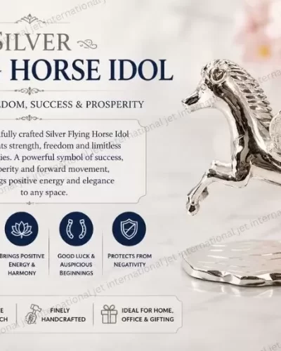 Silver Flying Horse | For North -West Direction (6 inch)