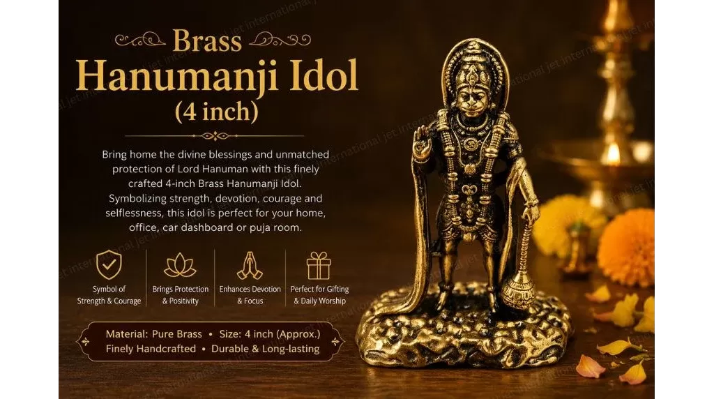 Brass Hanumanji Statue (4 Inch)