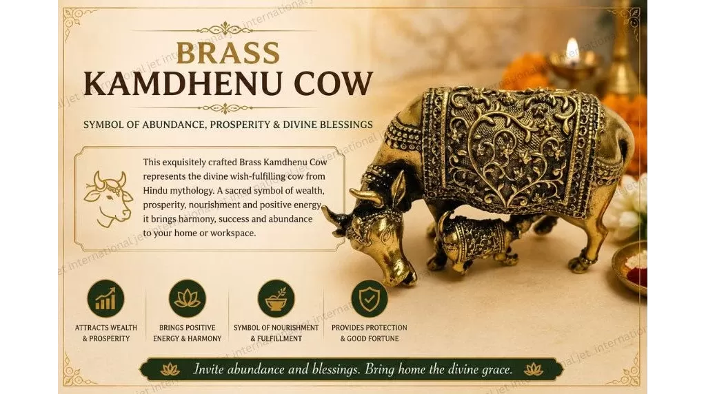 Brass Kamdhenu Cow Statue