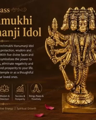 Brass Panchmukhi Hanumanji Statue