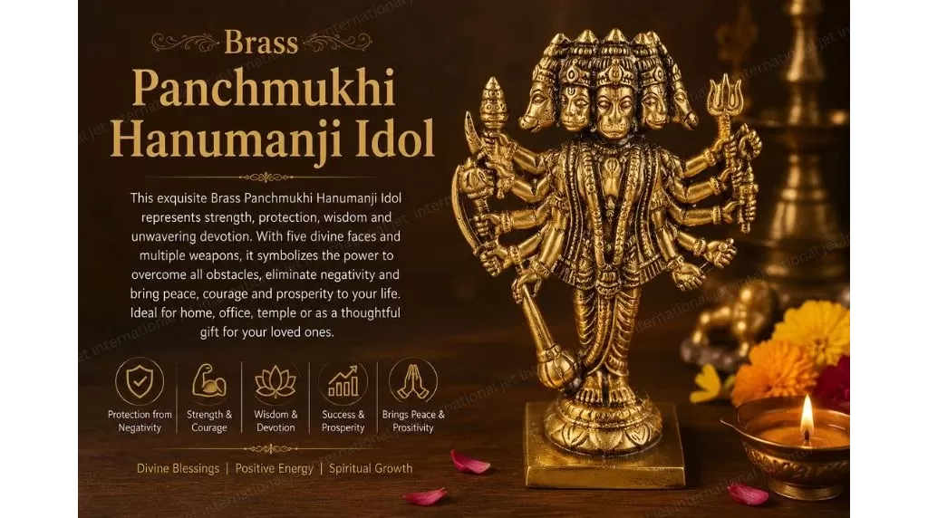 Brass Panchmukhi Hanumanji Statue