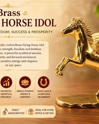 Brass Flying Horse | For South-West Direction (6 inch)