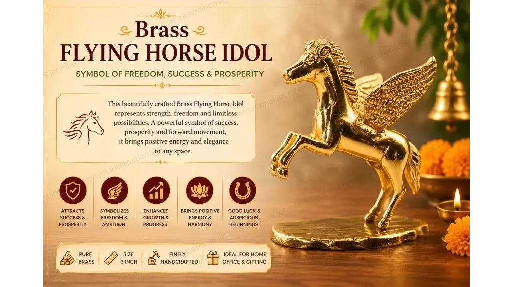 Brass Flying Horse | For South-West Direction (6 inch)