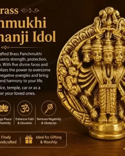 Brass Panchmukhi Hanumanji Statue