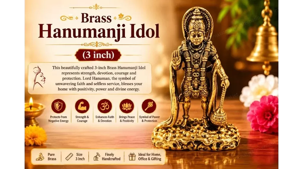 Brass Hanumanji Statue (3 Inch)